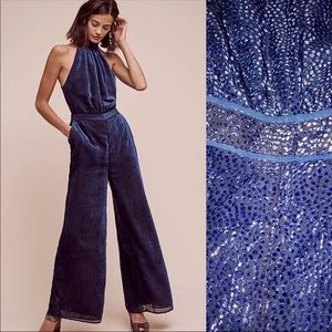 ANTHROPOLOGIE Elevenses Velvet Nova Jumpsuit